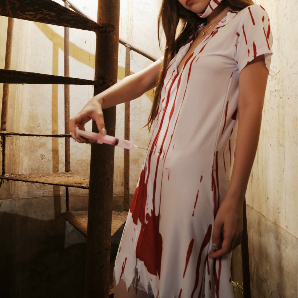 Infirmière Vampire Costume Jeu de Rôle Uniforme Halloween Lingerie Sexy Infirmière Fantôme