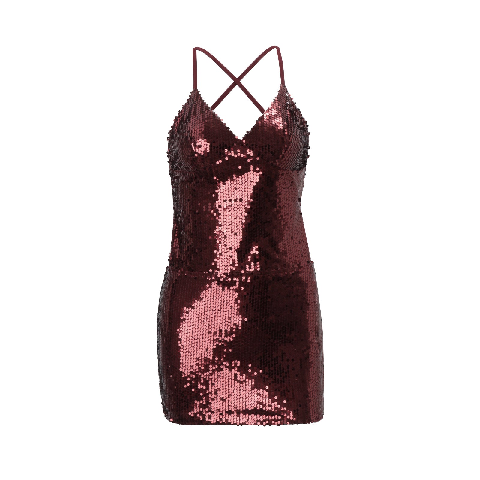 Vestido corto ajustado con lentejuelas y cordones para discoteca, sexy, con espalda descubierta, para mujer
