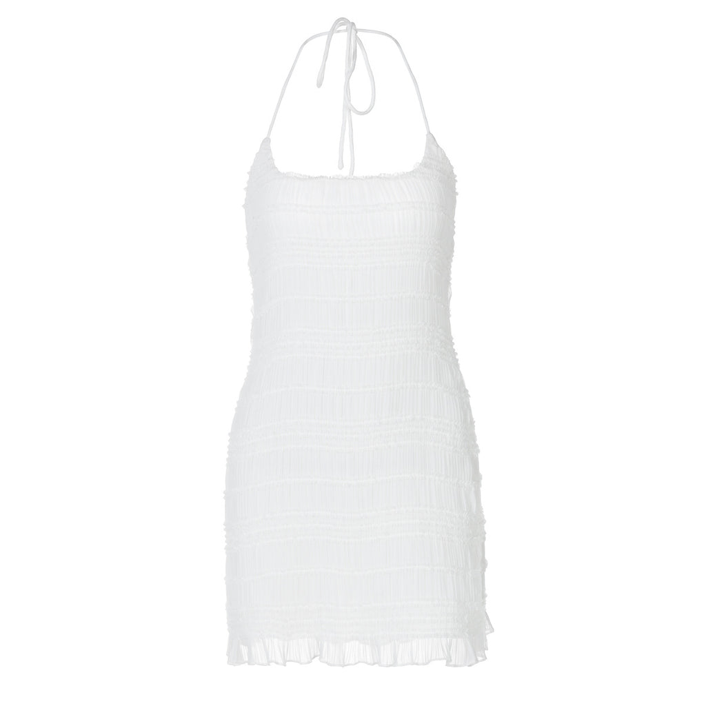 Robe courte moulante dos nu, fraîche, sexy et élégante pour femme