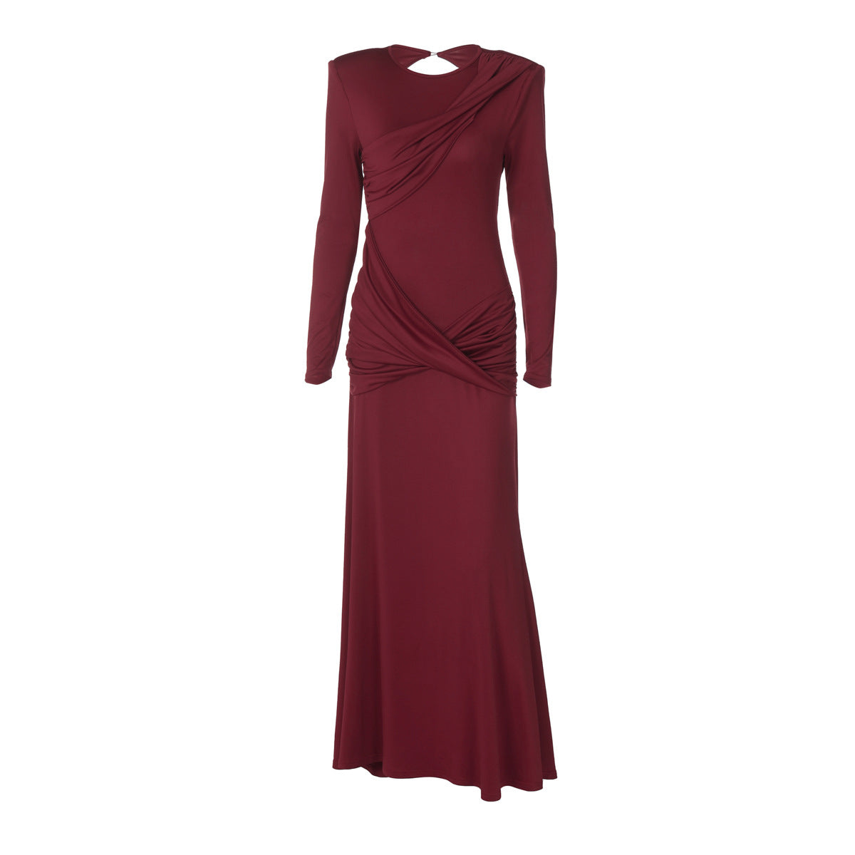 Robe fourreau élégante, dos nu et coupe ajustée, manches longues, pour femme, automne