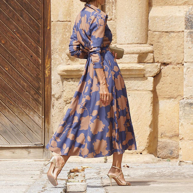 Spring Women Printed Mid Length Dress