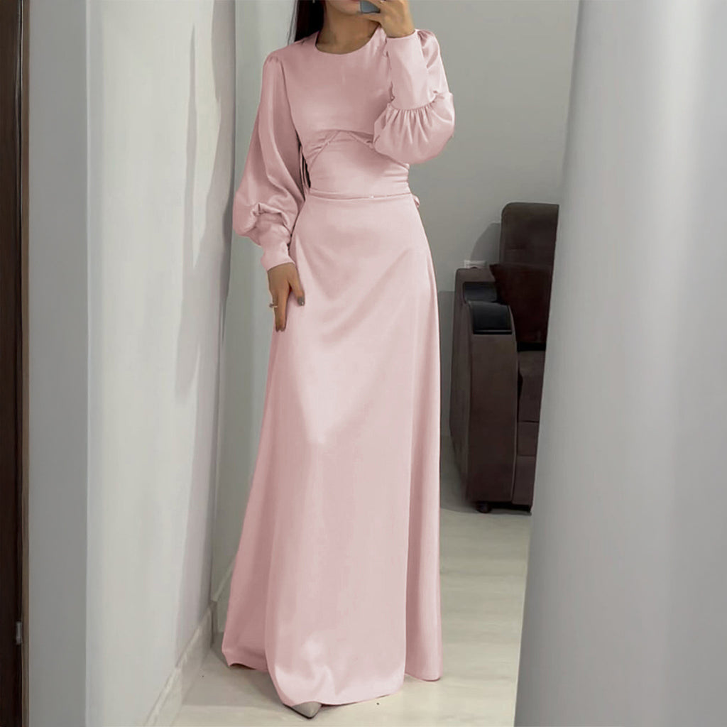 Robe élégante à manches longues pour femme, automne, haut de gamme