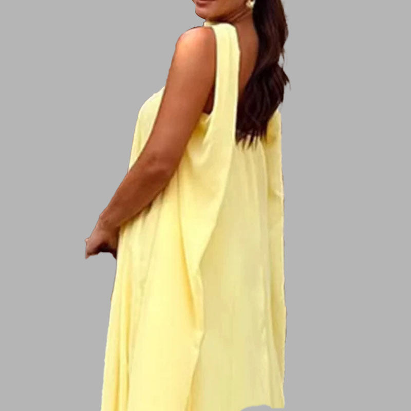 Spring Elegant Women Clothing Patchwork Wrapped Chest Large Swing Sexy Party Dress