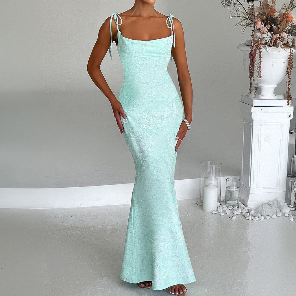 Elegant Evening Dress Hip Spaghetti Straps Dress Women Clothing Summer