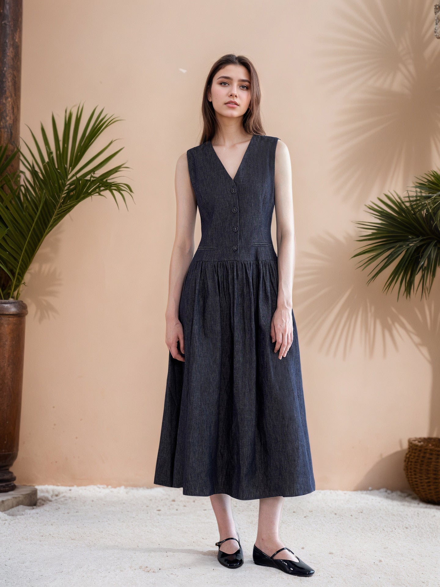 Navy Blue European and American U Size S, Non-Chinese Code