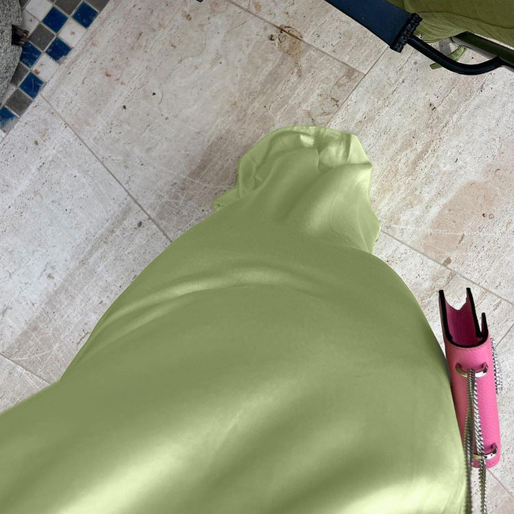 Robe bandoulière en satin, dos nu, sans manches, sexy, vêtements pour femmes