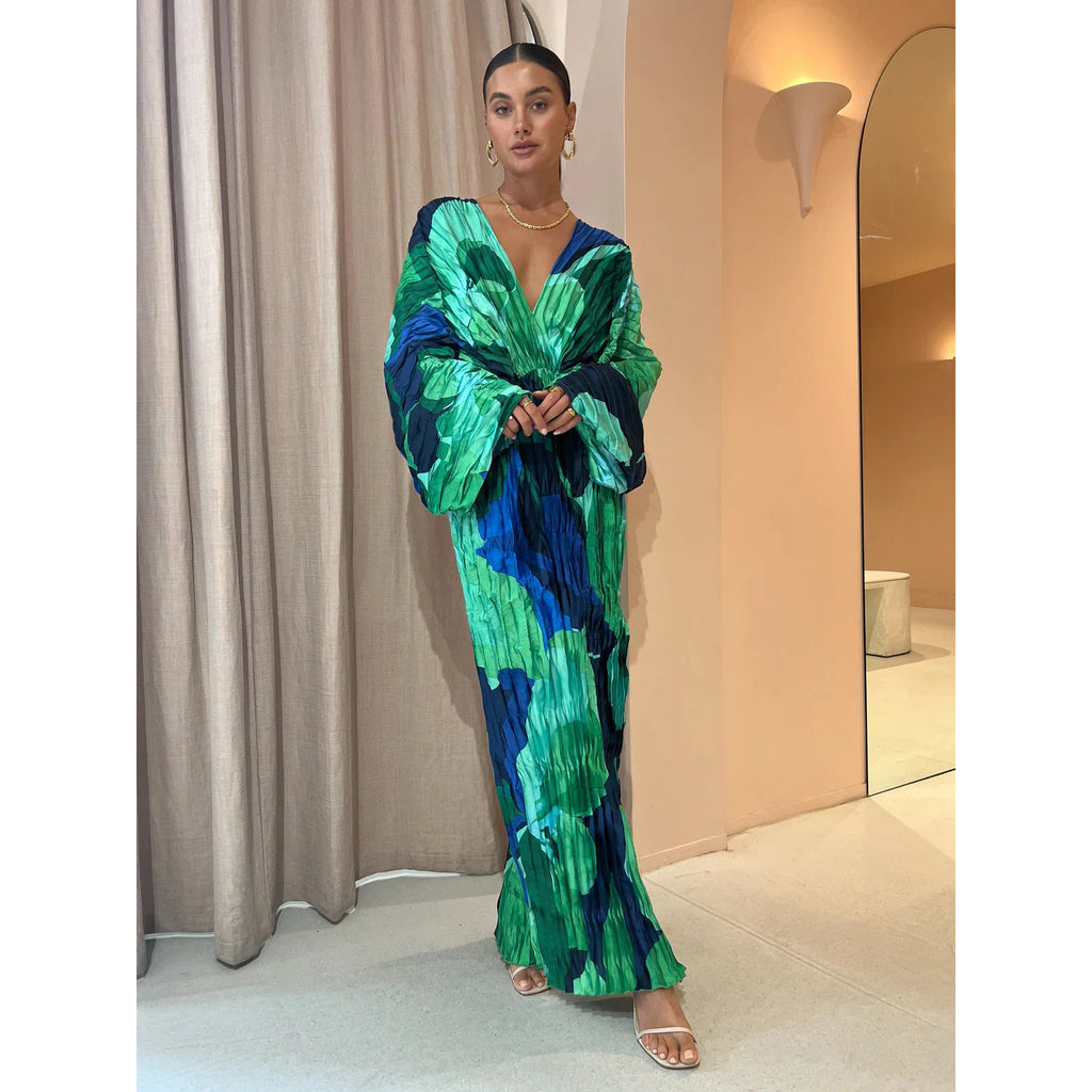 Vestido plisado de primavera y verano para mujer, informal, holgado, para vacaciones