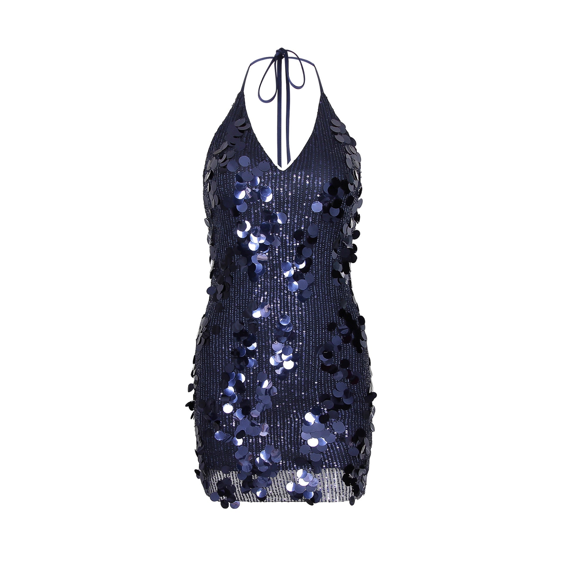 Robe sexy à décolleté plongeant et dos nu, moulante et moulante, idéale pour les soirées en boîte de nuit.