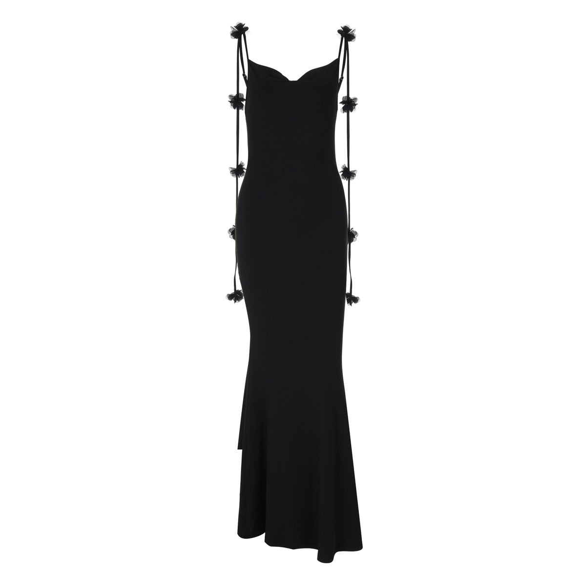 Vestido formal de verano para mujer, sexy, sin espalda, con decoración floral, vestido con tirantes