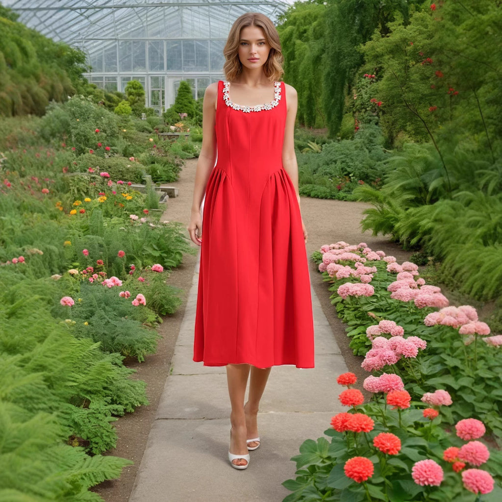 Robe d'entrée Lux élégante, robe de soirée d'automne ornée de diamants et plissée, robe amincissante pour femme