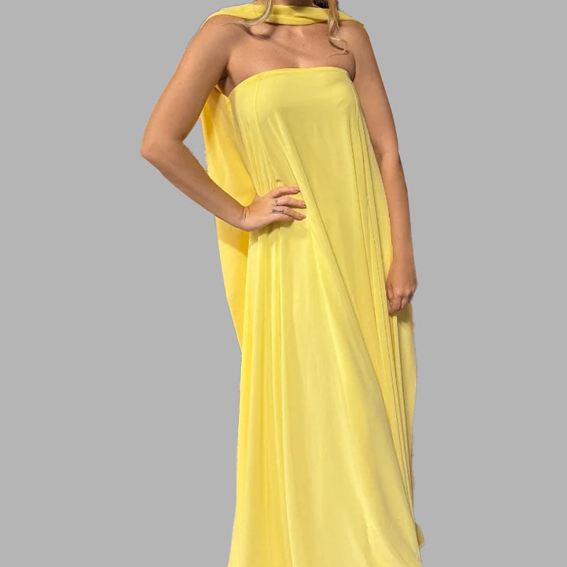 Spring Elegant Women Clothing Patchwork Wrapped Chest Large Swing Sexy Party Dress