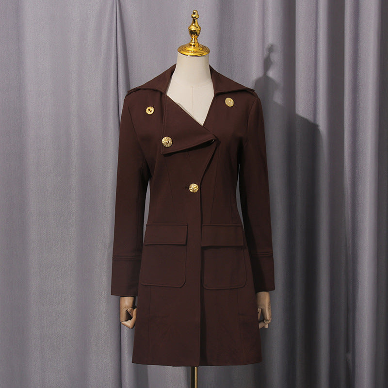 Elegant Blazer Women Winter Solid Color Slim Fit High Sense Women Windbreaker