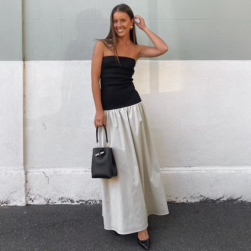 Vestido plisado de verano para mujer, con escote en V, sexy, adelgazante y cintura alta