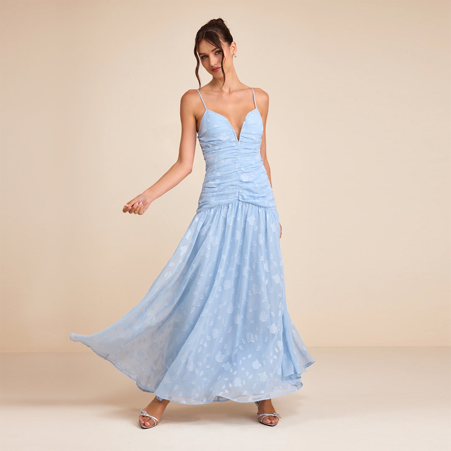 Women Clothing French Strap Floral Elegant Holiday Dress
