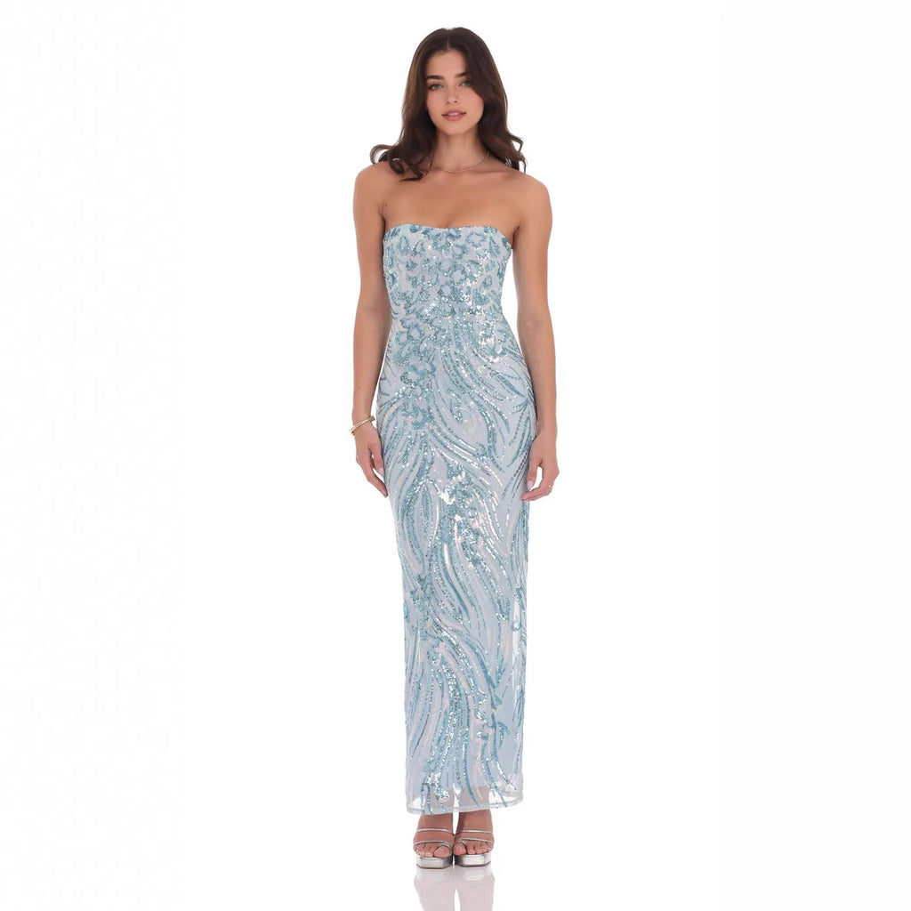 Robe de soirée Cocktail Goddess pour femme, brodée de fleurs et ornée de sequins, bustier sirène, coupe ajustée
