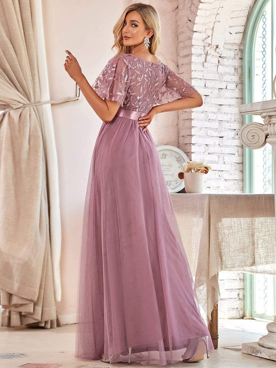 Autumn Stretch Waist Patchwork round Neck Party Big a Swing Evening Dress for Women