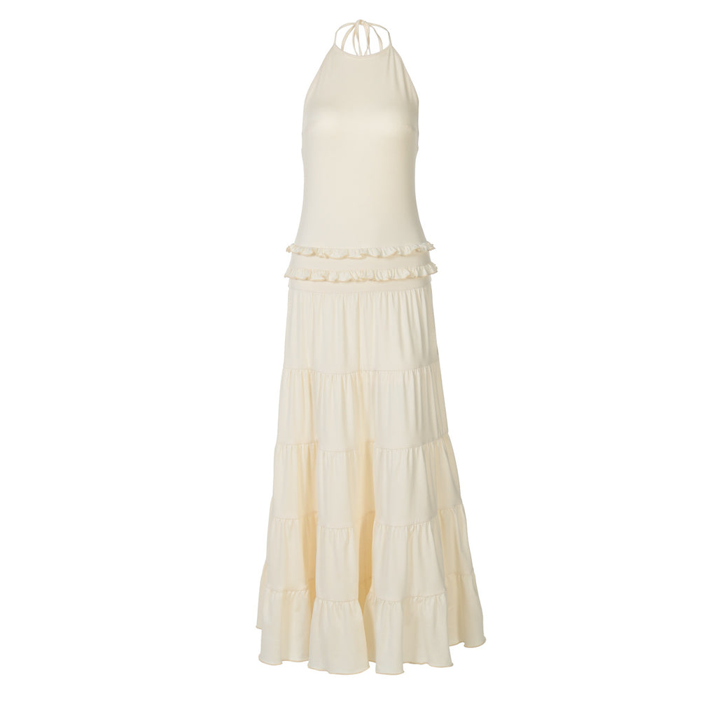 Robe d'été sexy dos nu plissée à bretelles pour femme