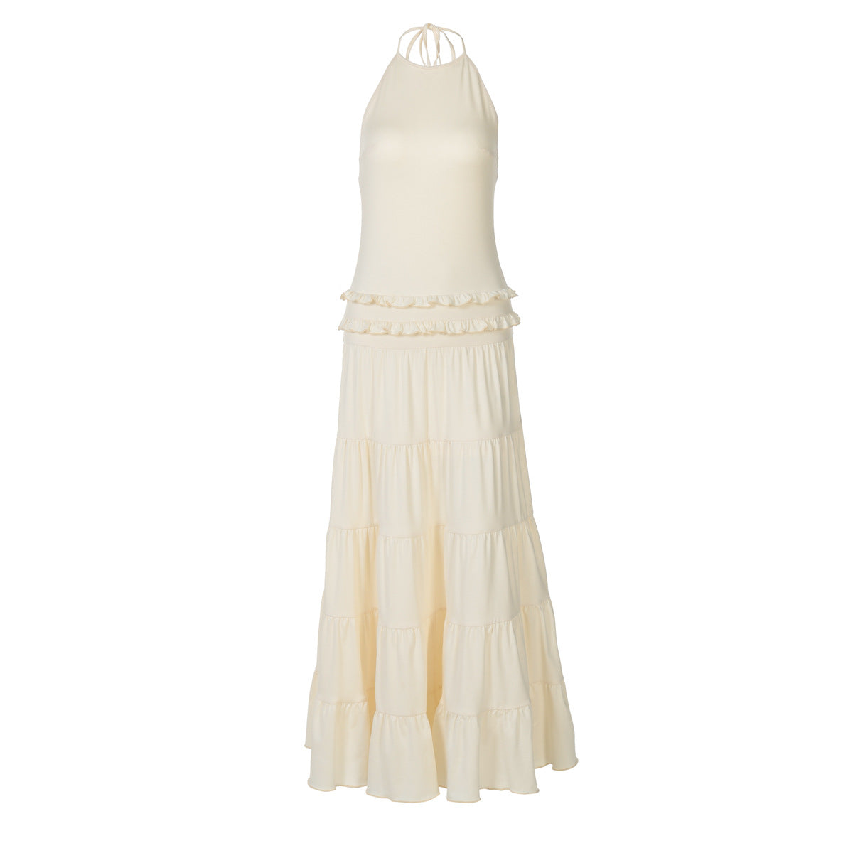 Robe d'été sexy dos nu plissée à bretelles pour femme