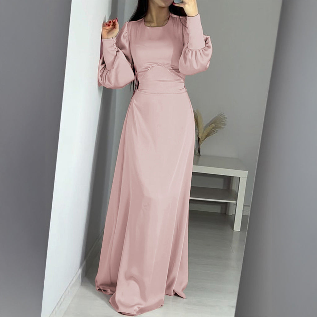 Robe élégante à manches longues pour femme, automne, haut de gamme