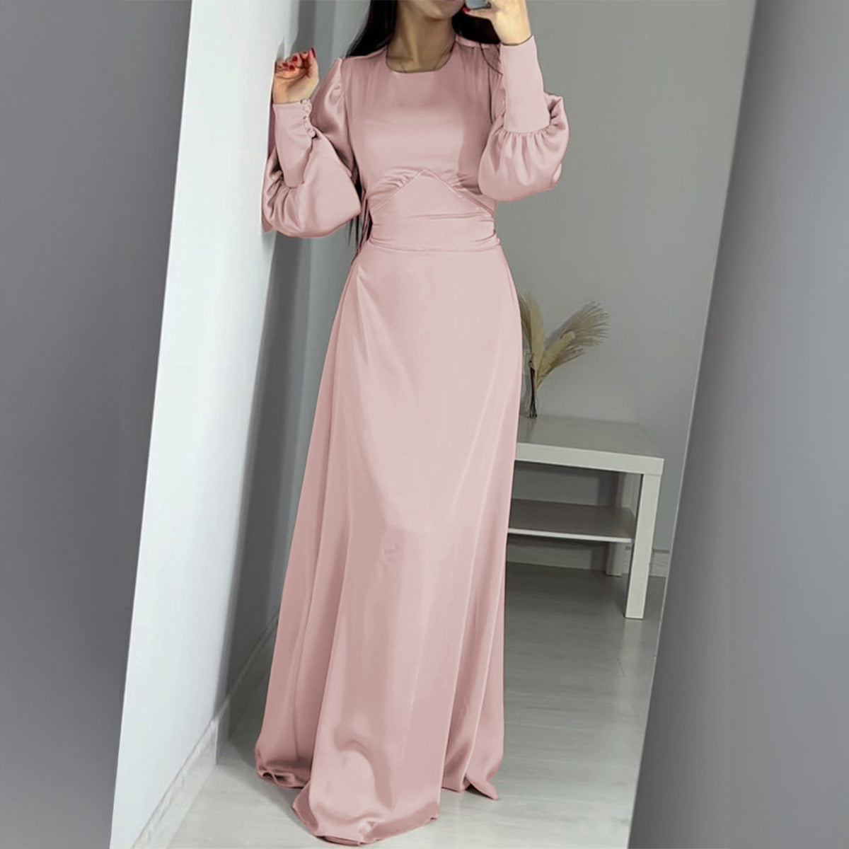 Robe élégante à manches longues pour femme, automne, haut de gamme