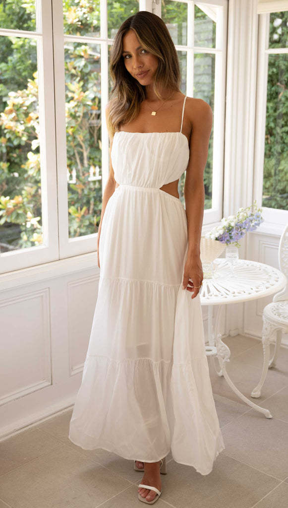 Women Clothing Sleeveless Cropped Outfit Stitching Layer Long Large Hem Dress