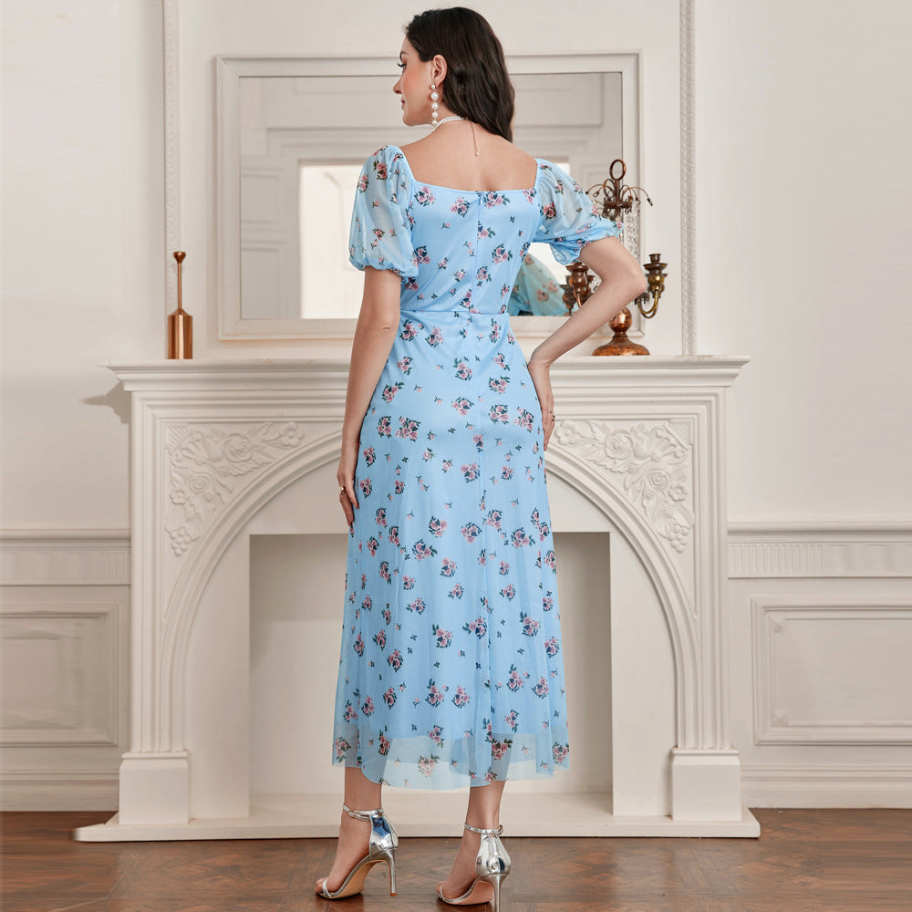 Robe française taille haute élégante et tendance pour femme