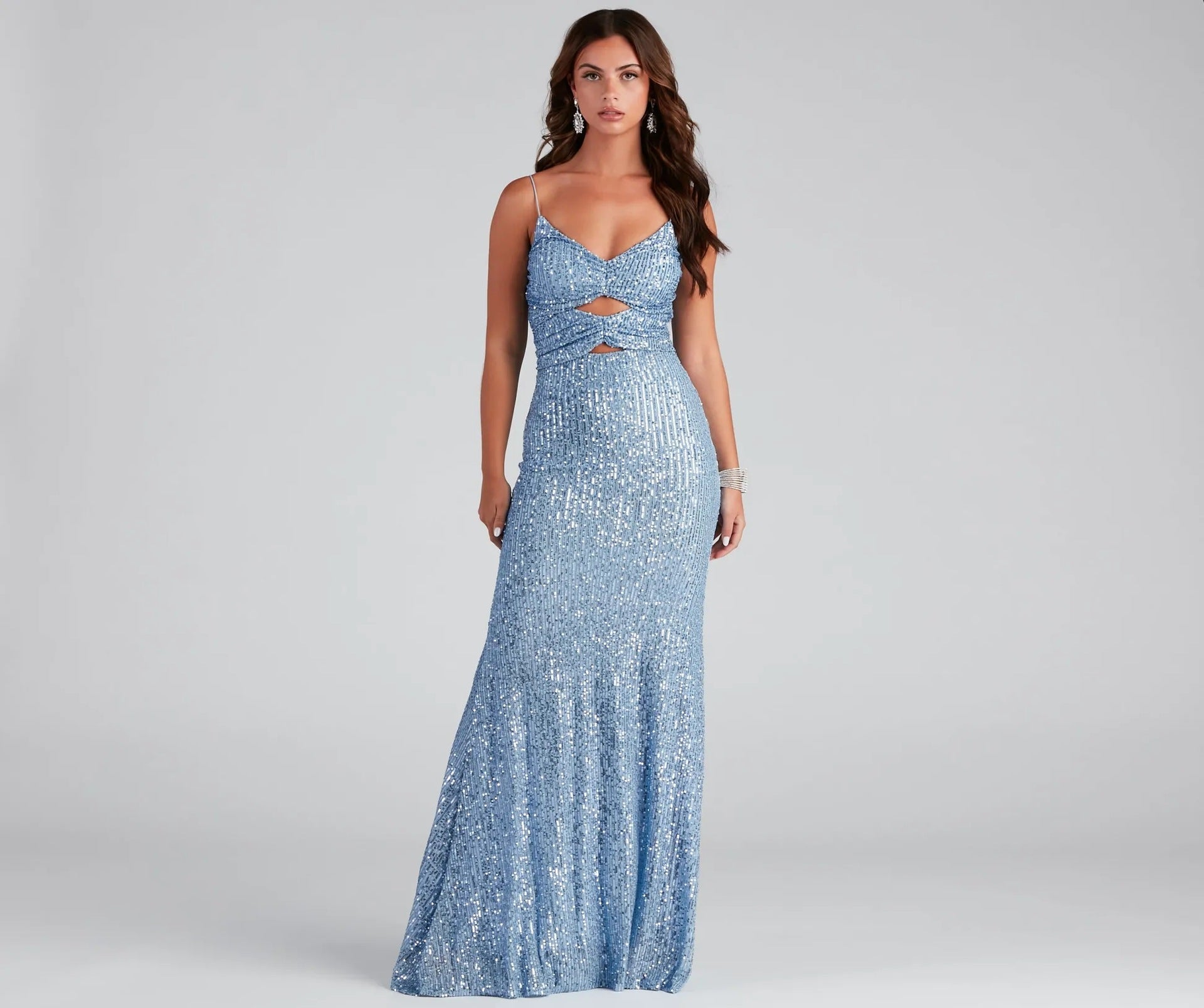 Ropa de mujer Vestido largo de cóctel de noche sexy con tirantes elegante y moderno Sequ