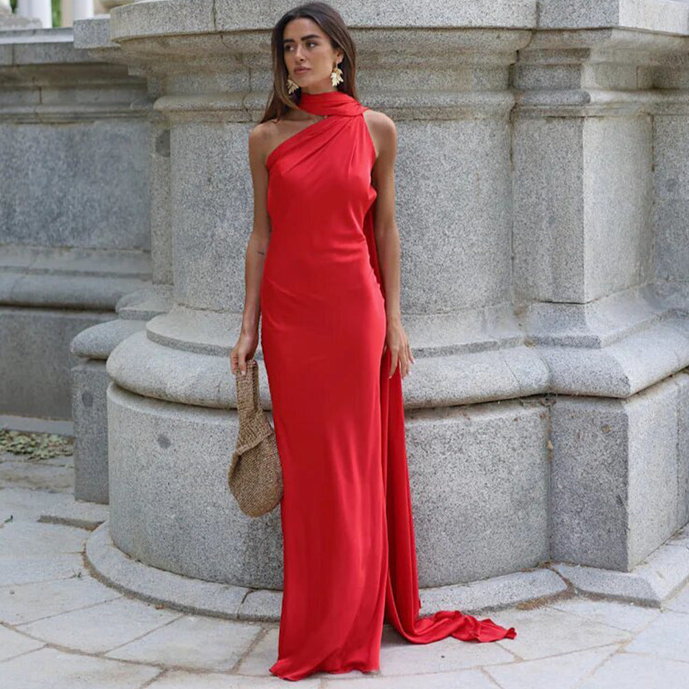 Vestido elegante de cinta para mujer, vestido ajustado sin espalda sexy a la moda