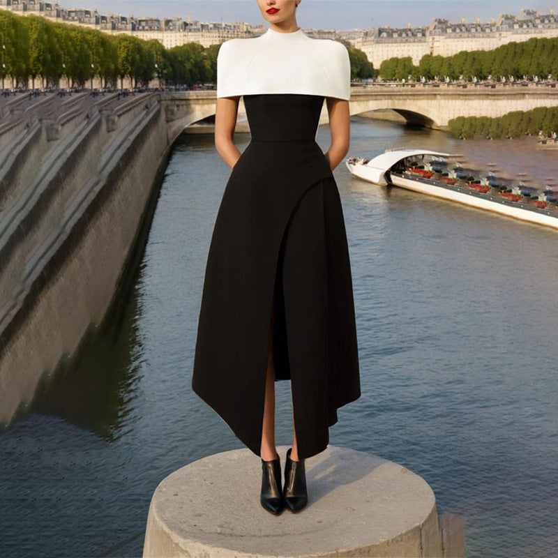 Elegant Vietnam Special Interest Design Detachable Pullover Patchwork Cami Dress Women Summer Slit Dress Women