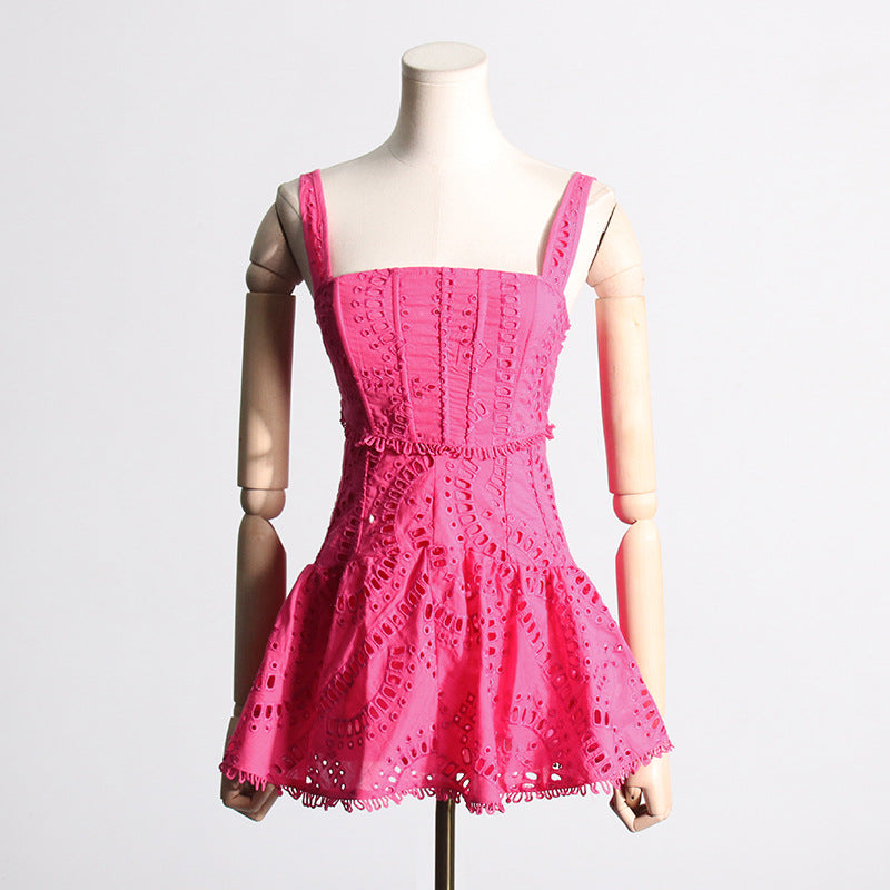 Summer Sexy Sexy Tassel Strap Top High Waist Skirt Two Piece Set