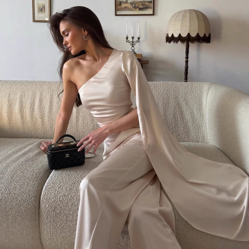 Robe fourreau sexy à manches flottantes et col montant, coupe ajustée, pour femme, été.