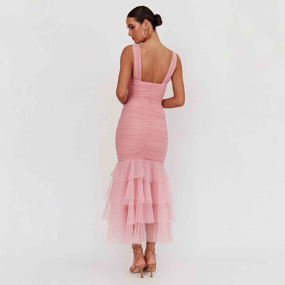 Spring Summer Sexy Patchwork Strap Dress Sexy Skinny Sheath Women Clothing Dress