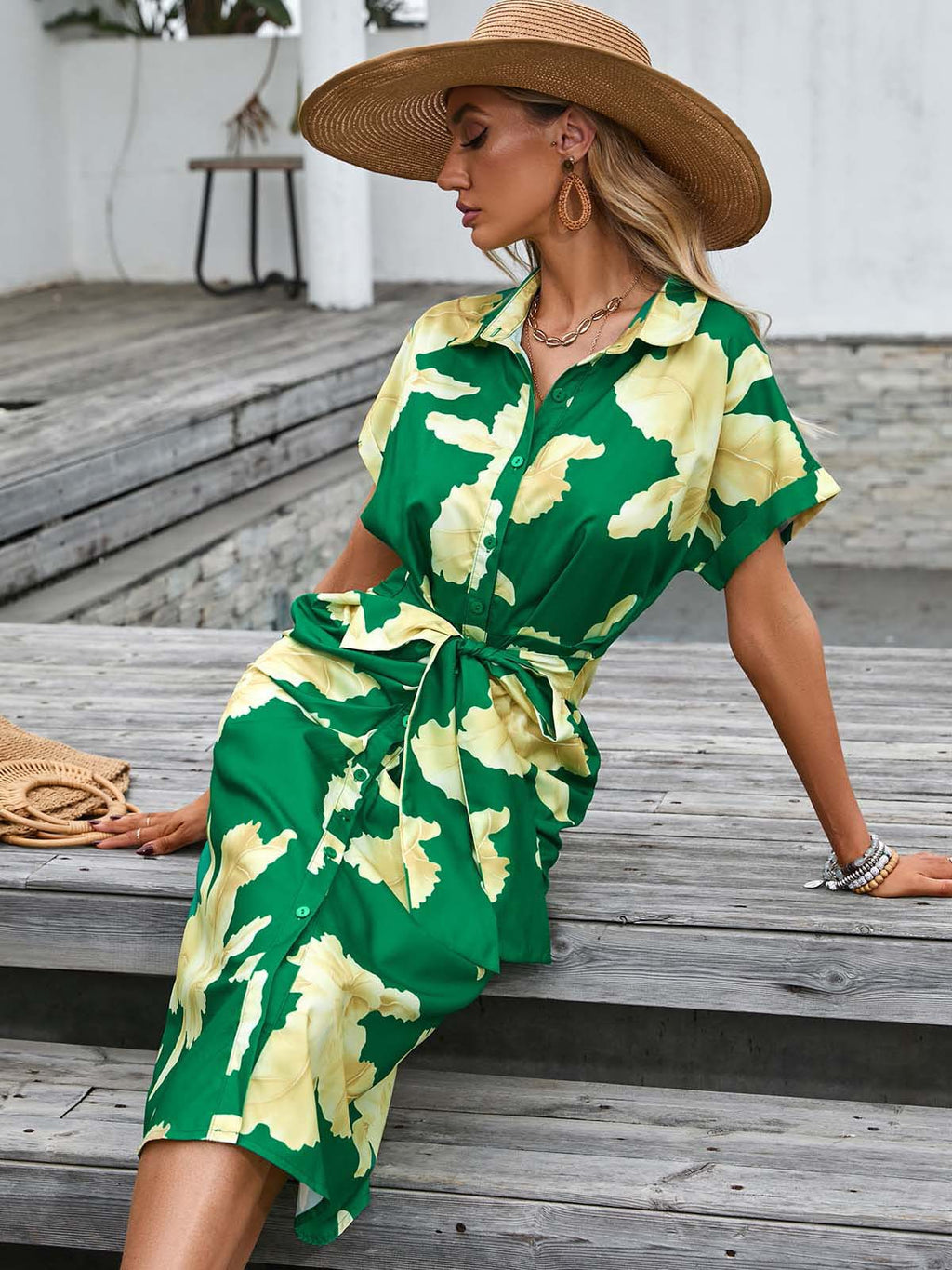 Vêtements pour femmes Robe d'été populaire Robe moulante à simple boutonnage