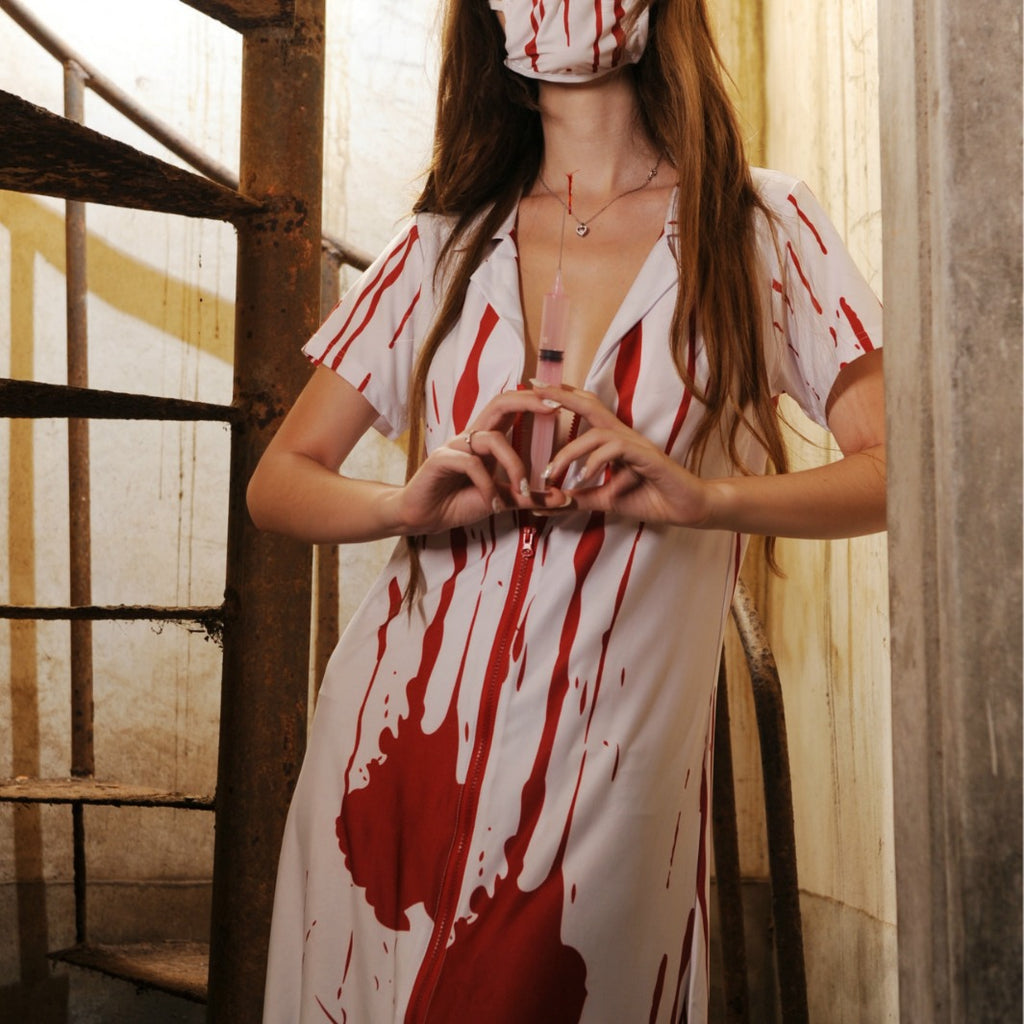 Infirmière Vampire Costume Jeu de Rôle Uniforme Halloween Lingerie Sexy Infirmière Fantôme