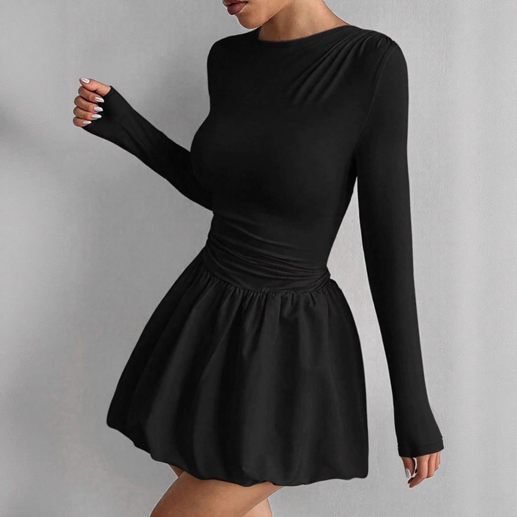 Women Bud Dress Sexy off the Shoulder Solid Color Tube Top Sleeveless