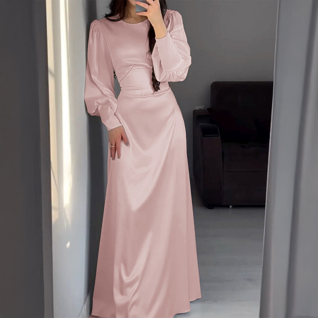 Robe élégante à manches longues pour femme, automne, haut de gamme
