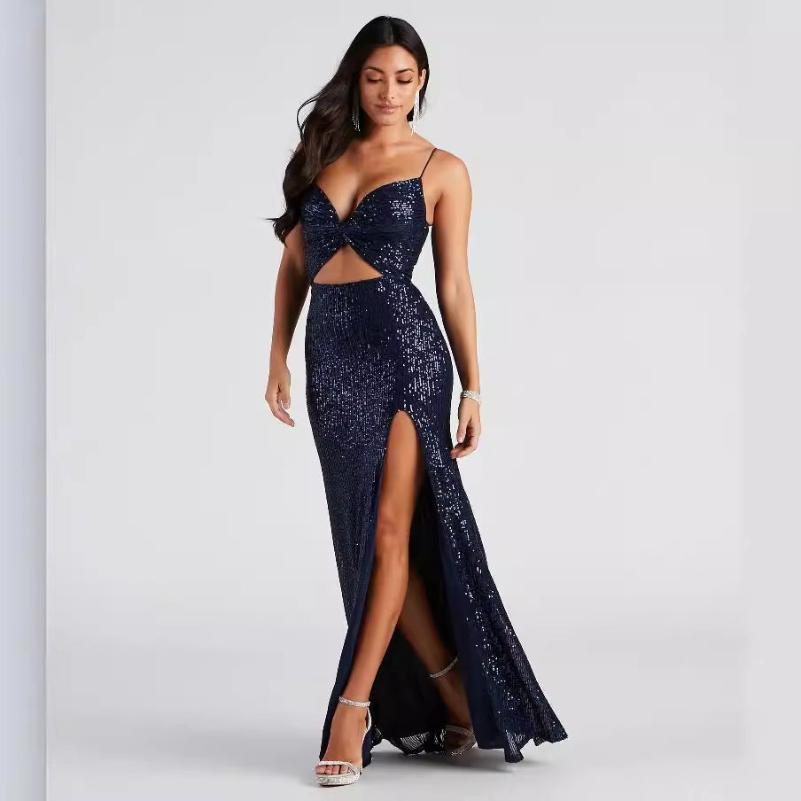 Women Cocktail Nightclub Club Beaded Elegant Sequ Dress
