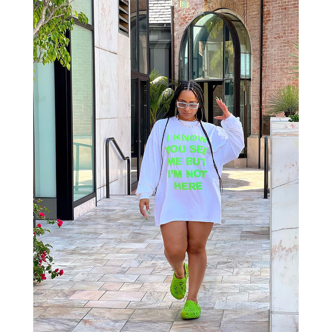 Robes T-shirts décontractées à imprimé graphique double face pour femmes