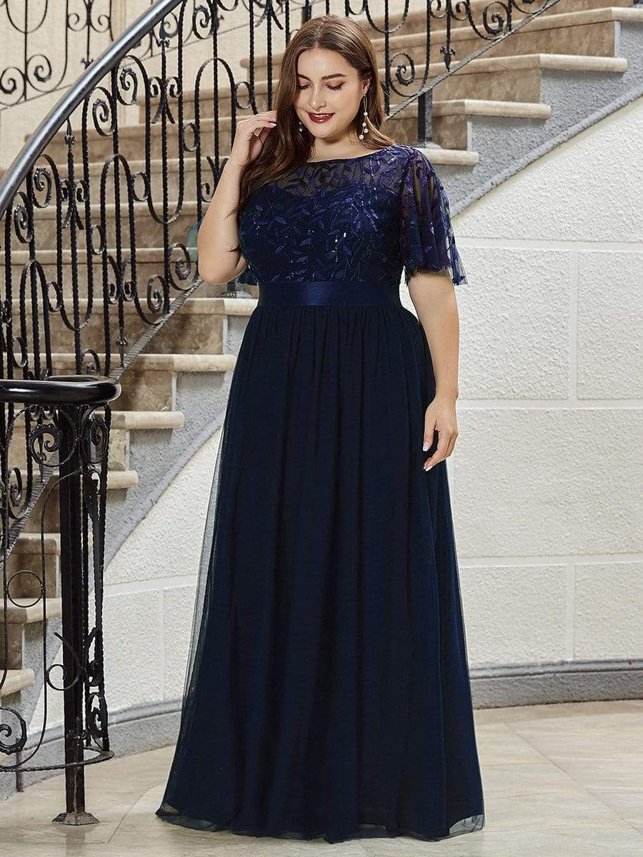 Autumn Stretch Waist Patchwork round Neck Party Big a Swing Evening Dress for Women