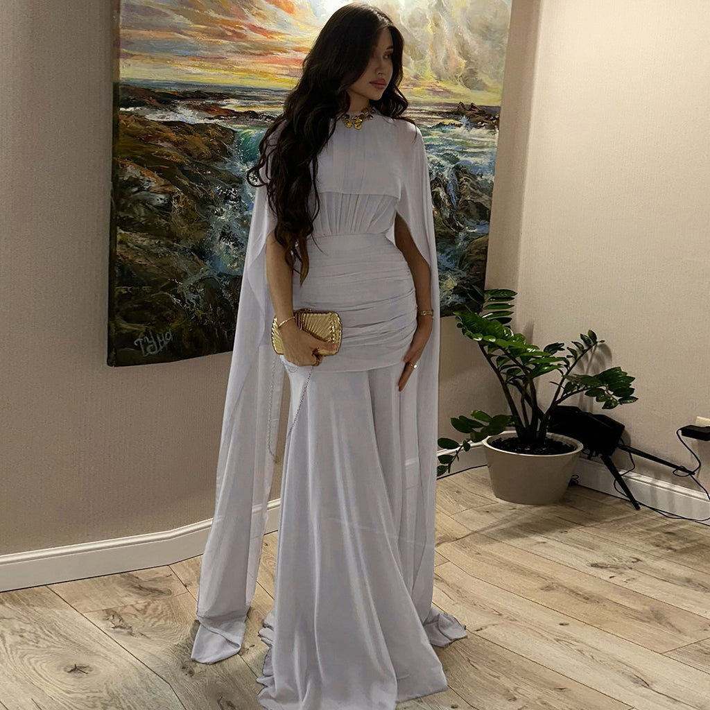 Robe fourreau plissée à taille marquée et ruban uni pour femme, automne-hiver