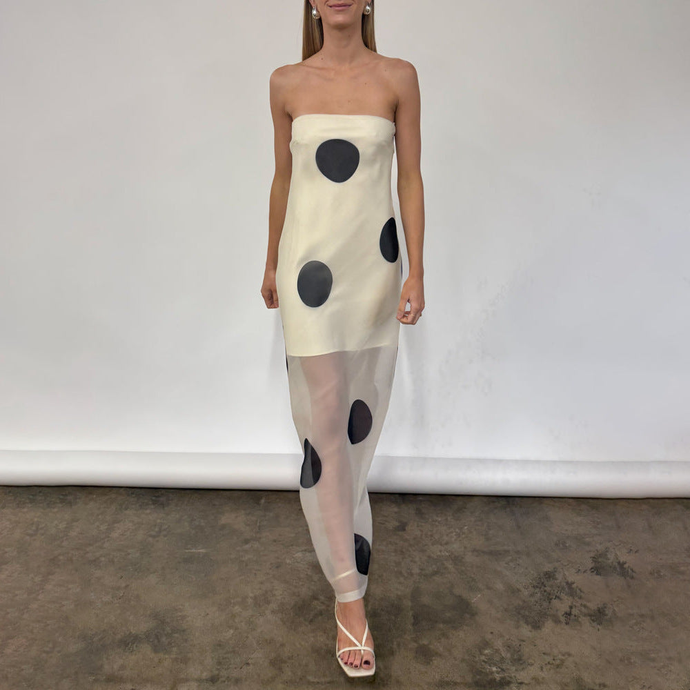 Elegant Women Slim Dress Sexy Backless Spaghetti Straps Maxi Dress