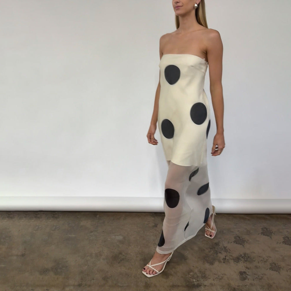 Elegant Women Slim Dress Sexy Backless Spaghetti Straps Maxi Dress