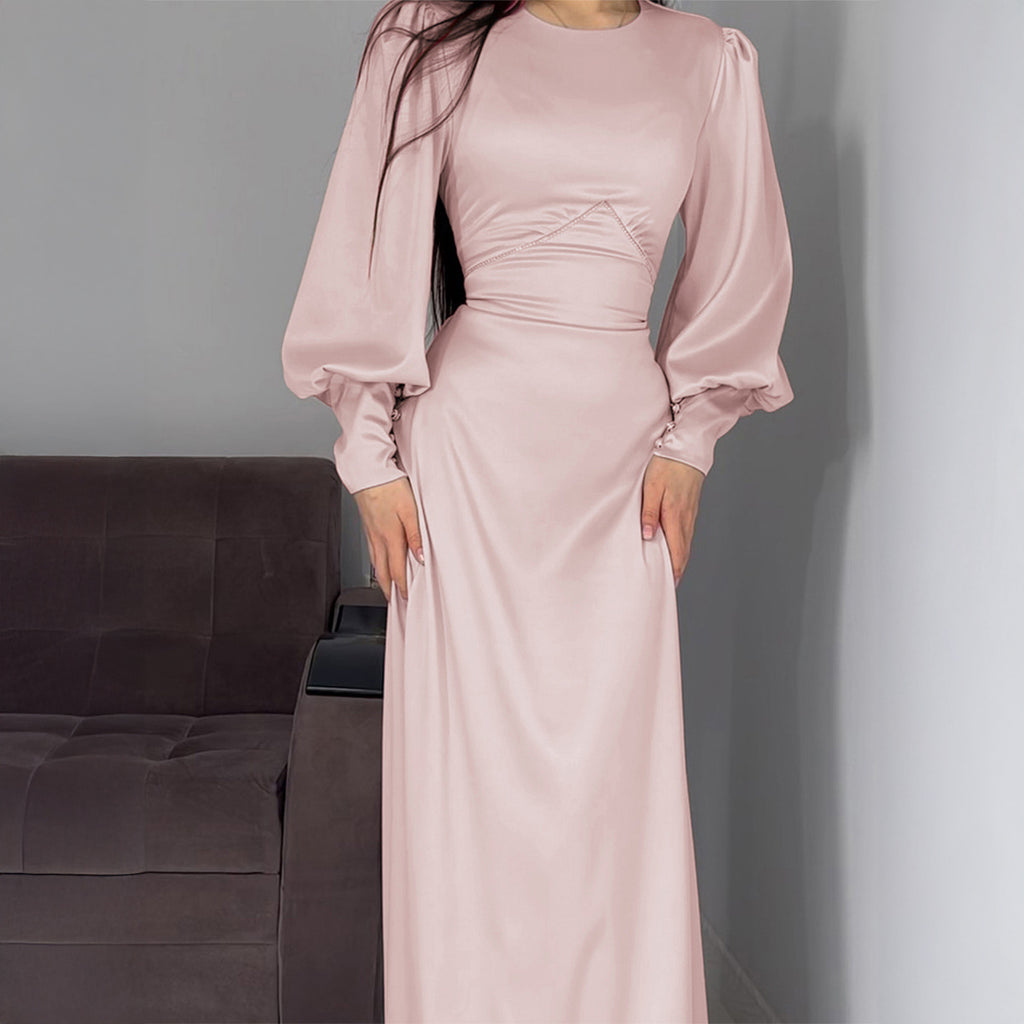 Robe élégante à manches longues pour femme, automne, haut de gamme