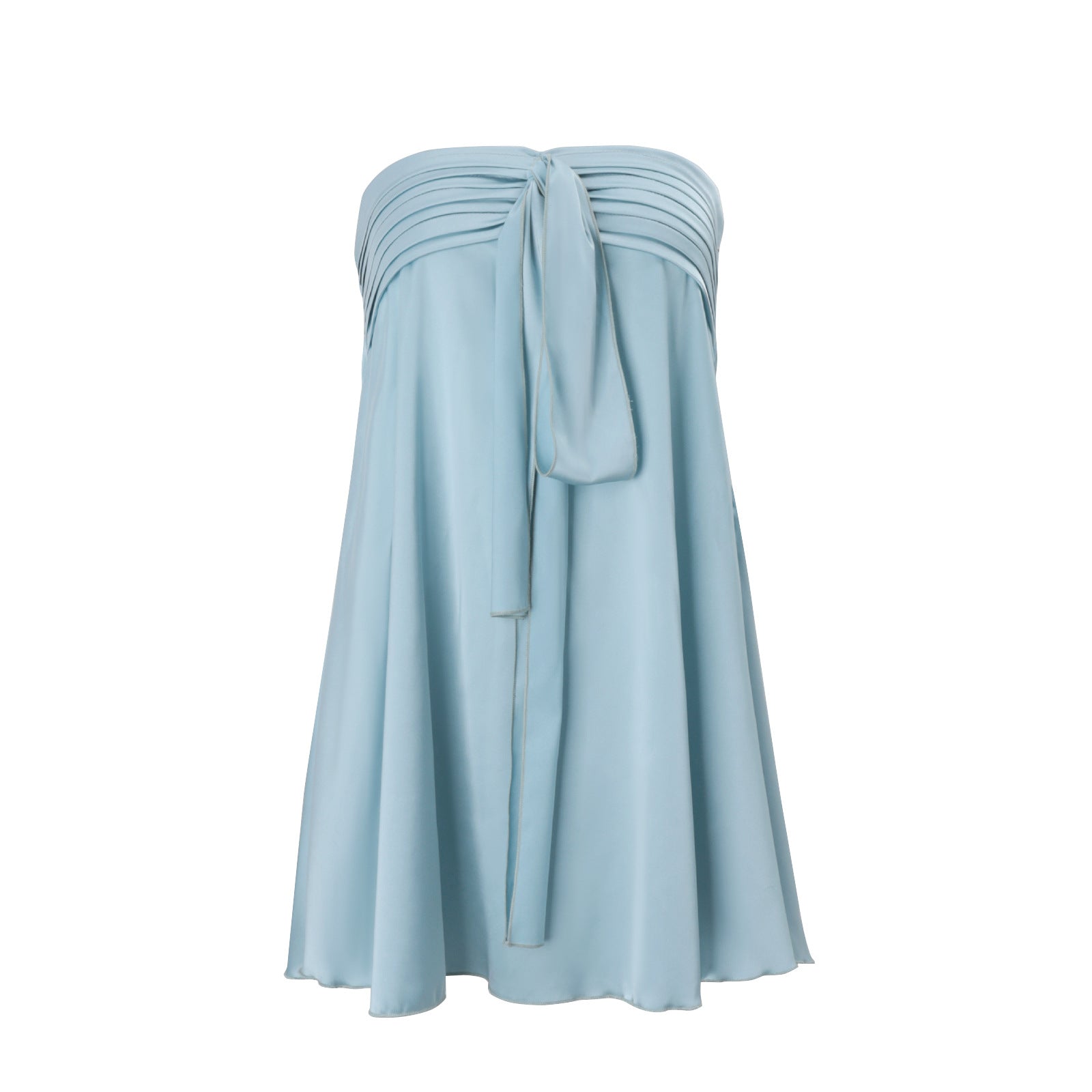 Women Clothing Spring Sexy Street Satin Tube Top Strap Solid Color Sleeveless Dress