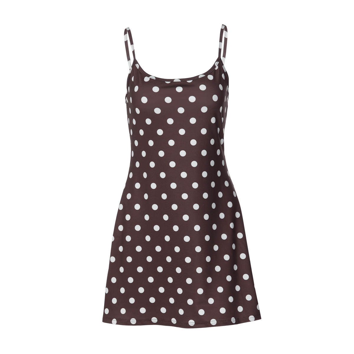 French Women Clothing Winter Printed Polka Dot Slim Fit Slimming Sheath Strap Dress for Women