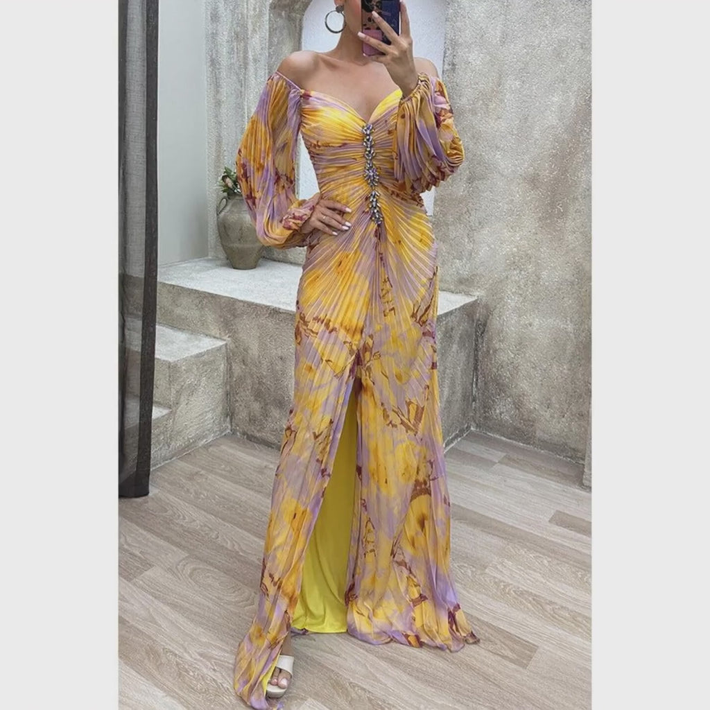Autumn Winter Party Pleated Long Sleeve Dress Loose Casual Women Clothing Dress